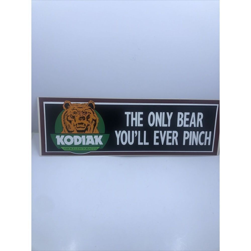 Kodiak bumper sticker decal .The Only Bear You’ll Ever Pinch Tobacco. VTG. Read